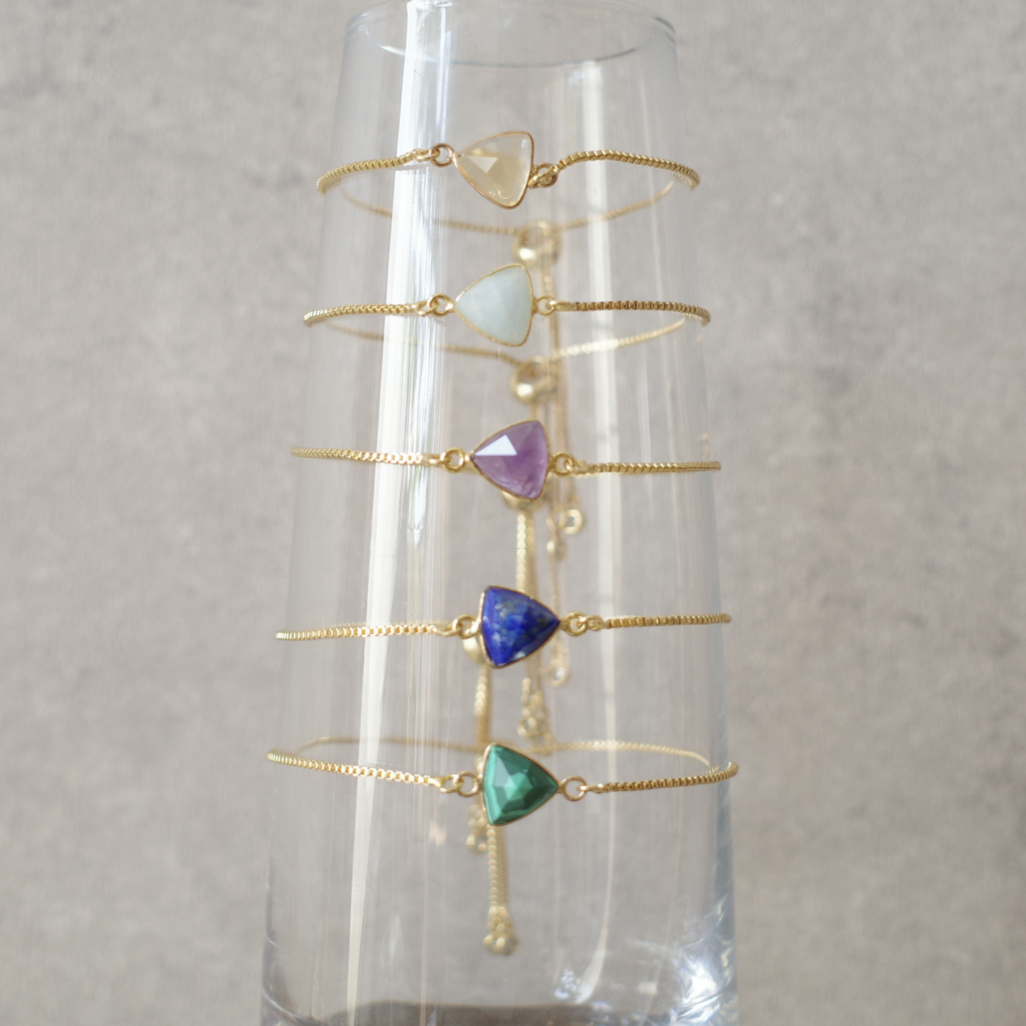 アメジスト天然石スライダーブレスレット〈1点もの〉