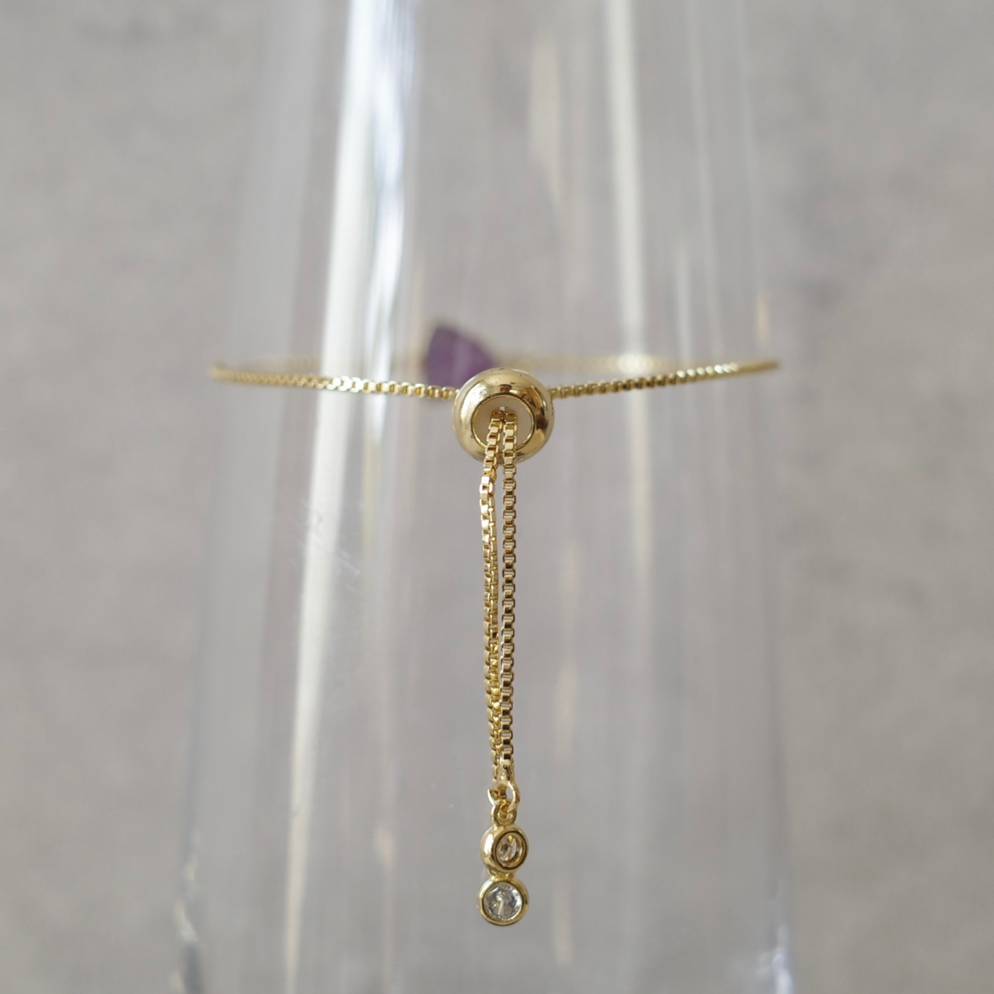 アメジスト天然石スライダーブレスレット〈1点もの〉