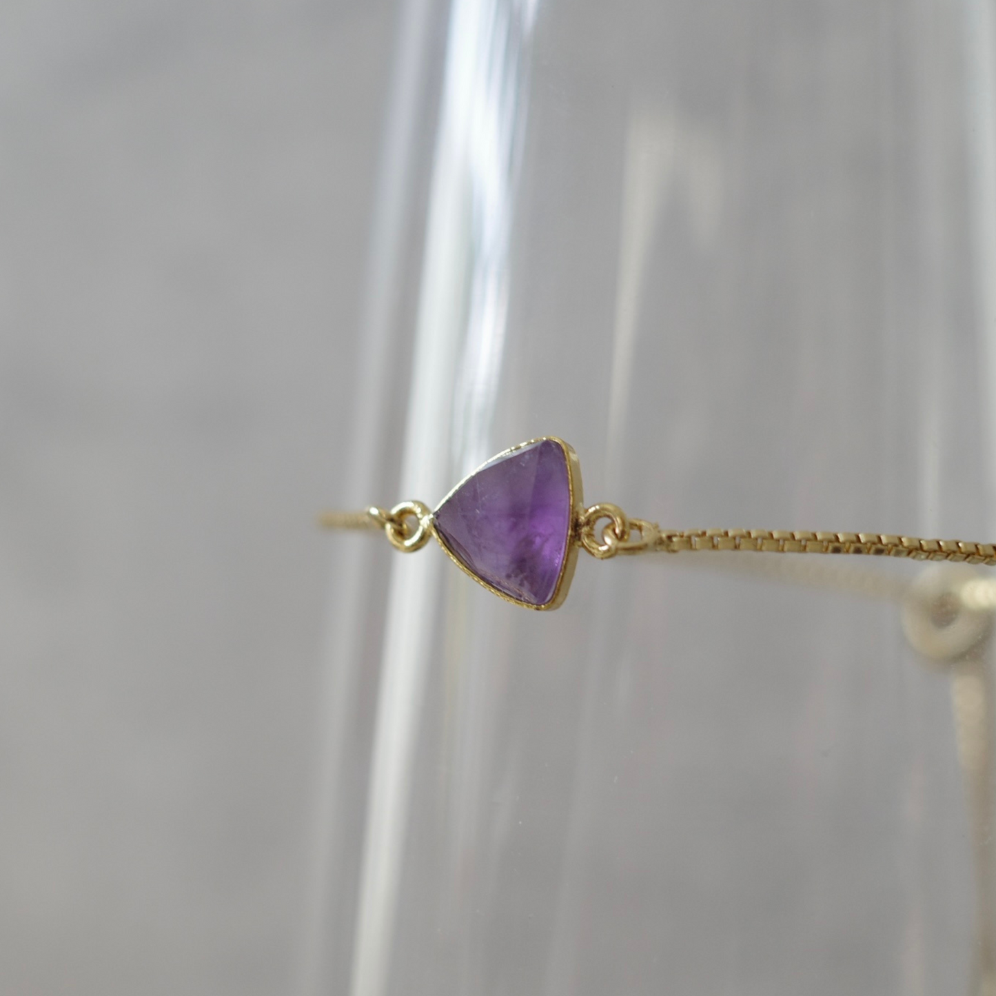 アメジスト天然石スライダーブレスレット〈1点もの〉