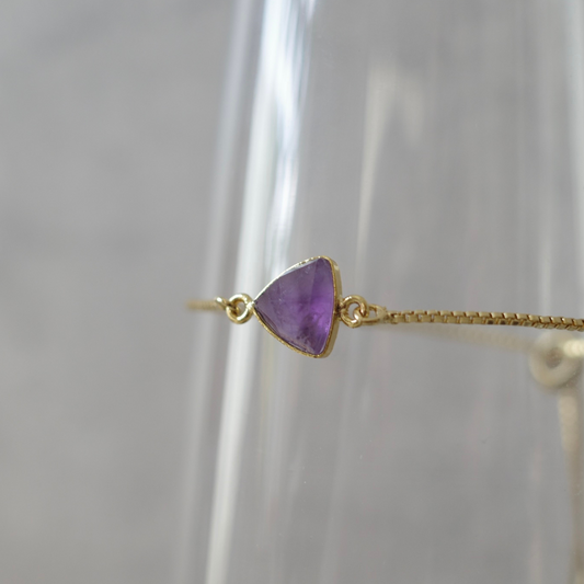 アメジスト天然石スライダーブレスレット〈1点もの〉