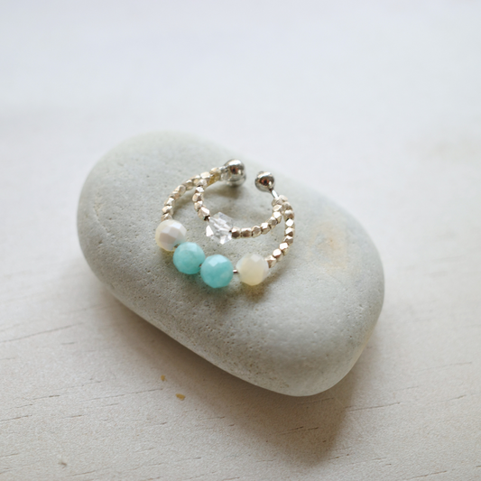 天然石アマゾナイト イヤカフ『nipek』