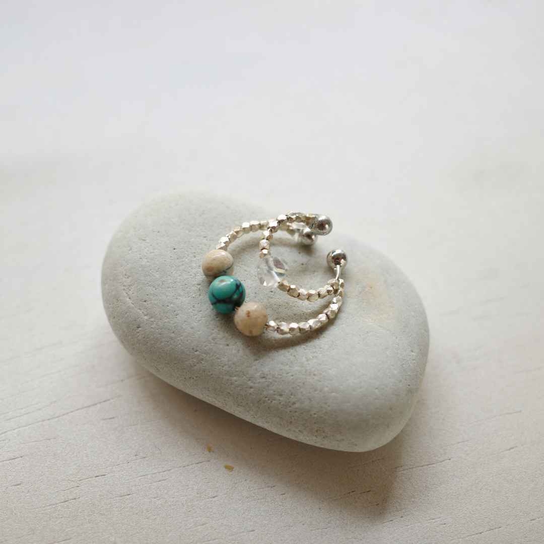 天然石ターコイズ イヤカフ『nipek』