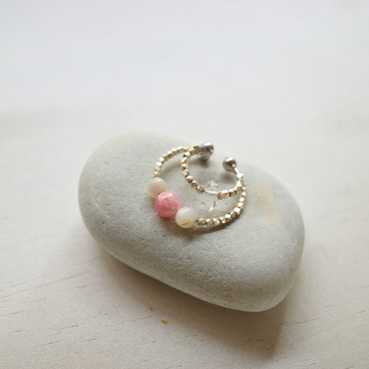 天然石インカローズ イヤカフ『nipek』