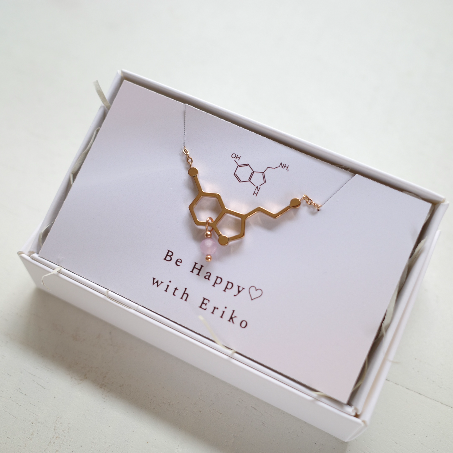【予約販売】with Eriko『 Be Happy ♡』ローズゴールドネックレス