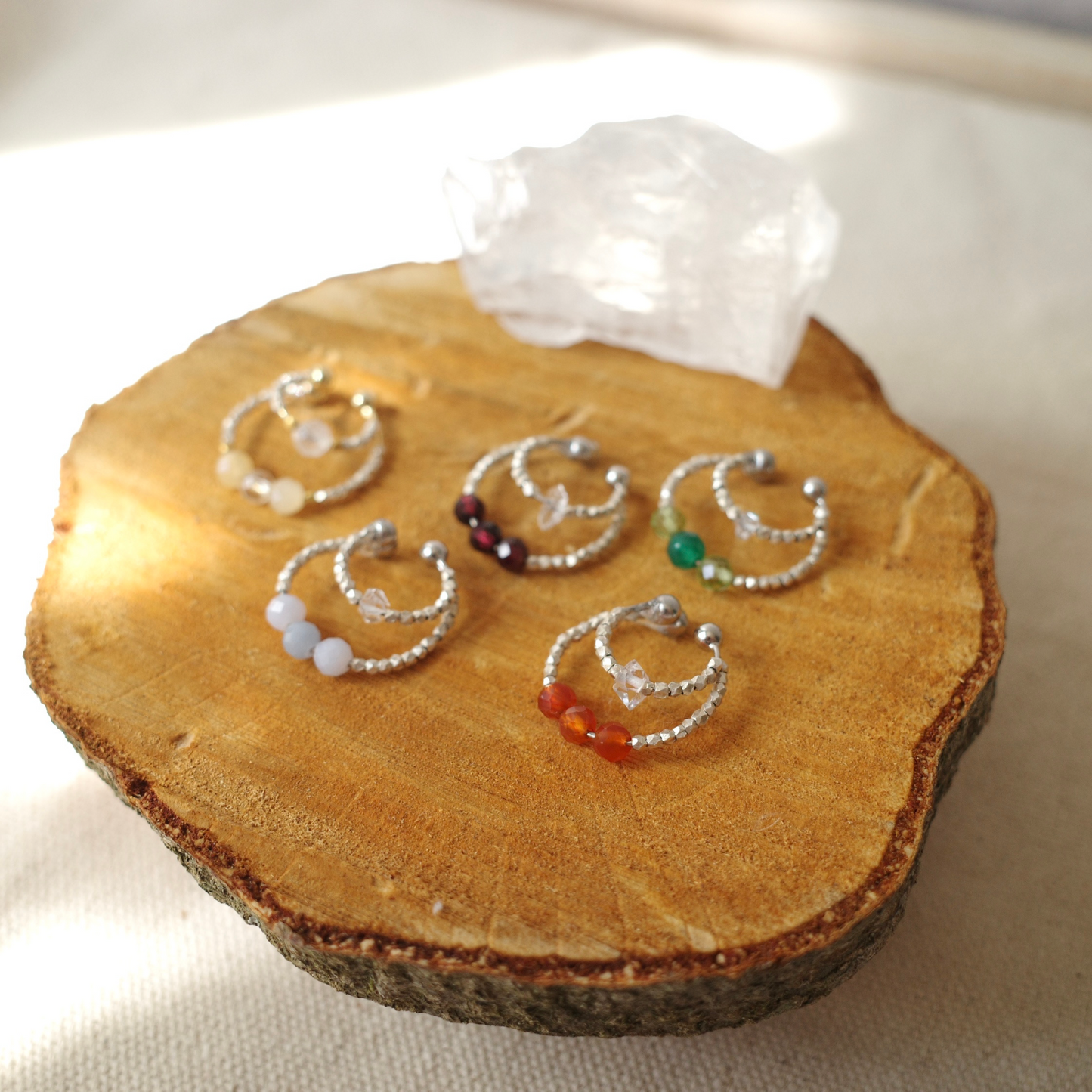 天然石インカローズ イヤカフ『nipek』